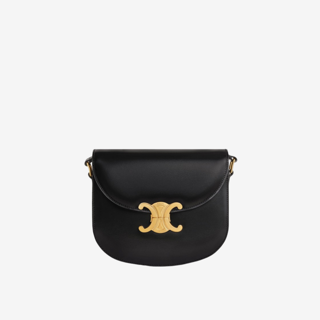 셀린느 샤이니 카프스킨 틴 베사체 트리옴페 블랙