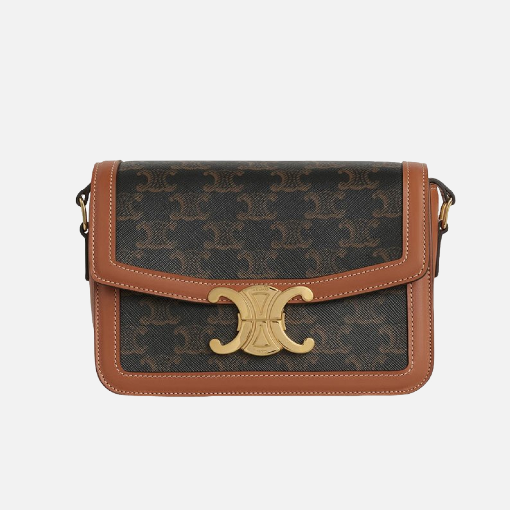 셀린느 트리옹프 캔버스 & 카프스킨 틴 트리옹프백 탠