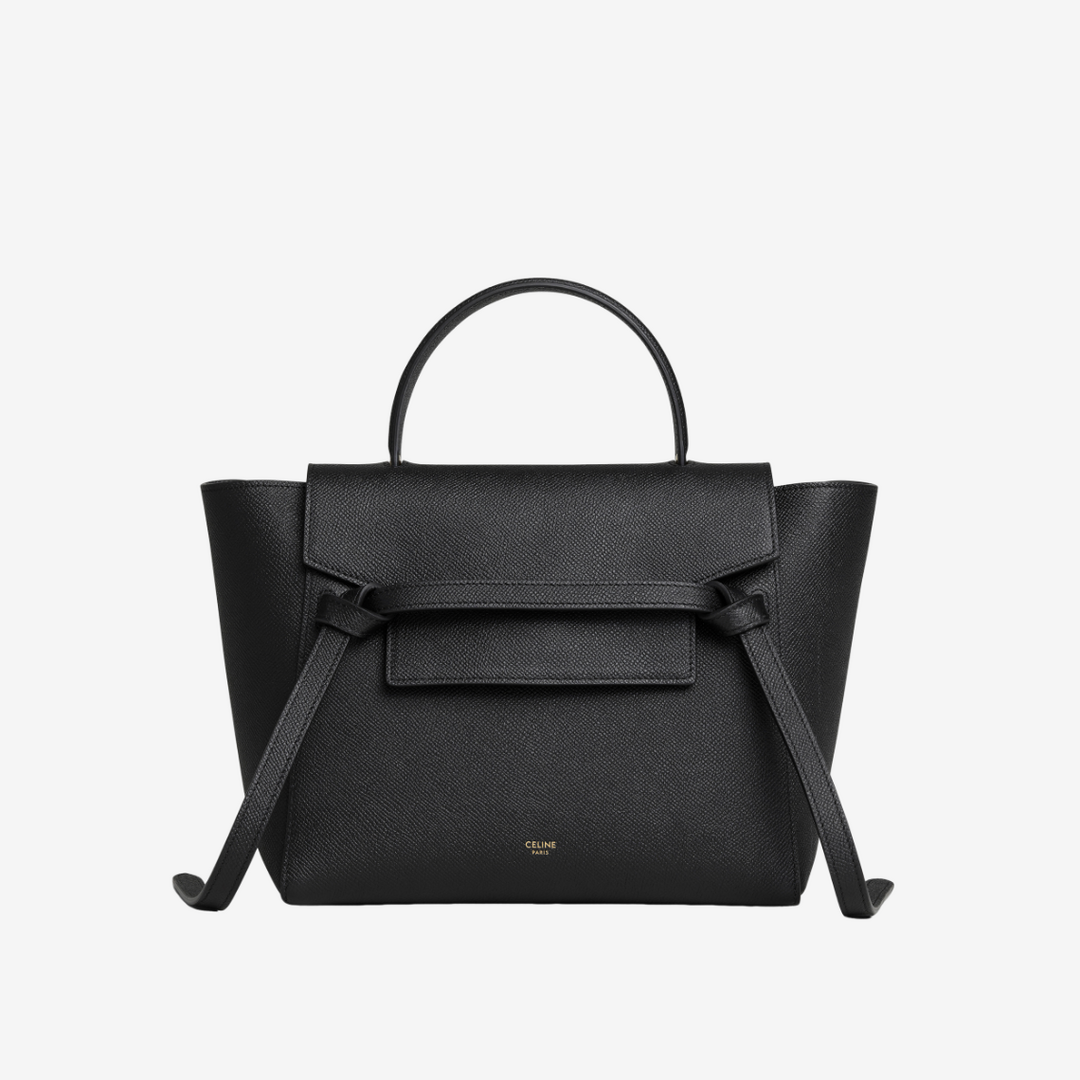 셀린느 그레인 카프스킨 마이크로 벨트백 블랙