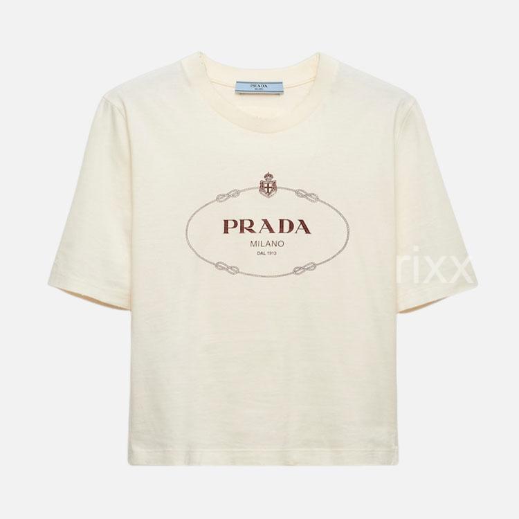 프라다 프린트 저지 티셔츠
