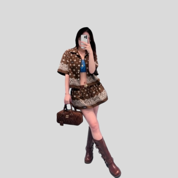 미우미우 반다나 프린트 포플린 세트