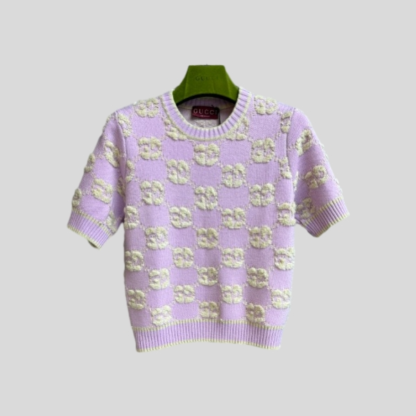 구찌 벨뱃 자카드 반팔 니트