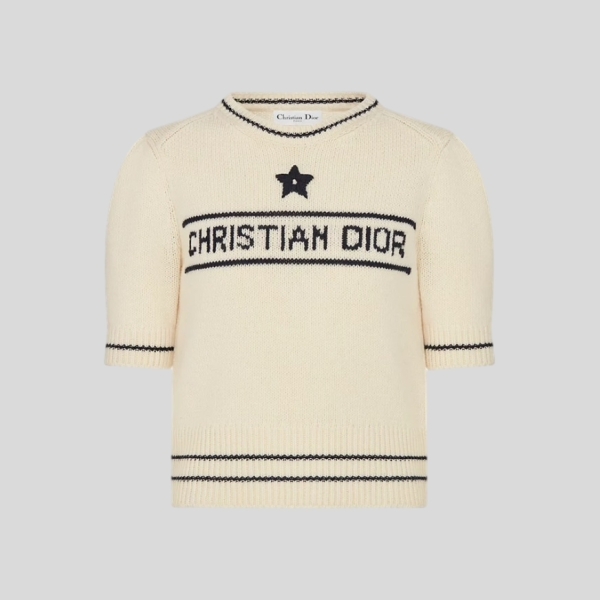 디올 에크루 울 캐시미어 니트