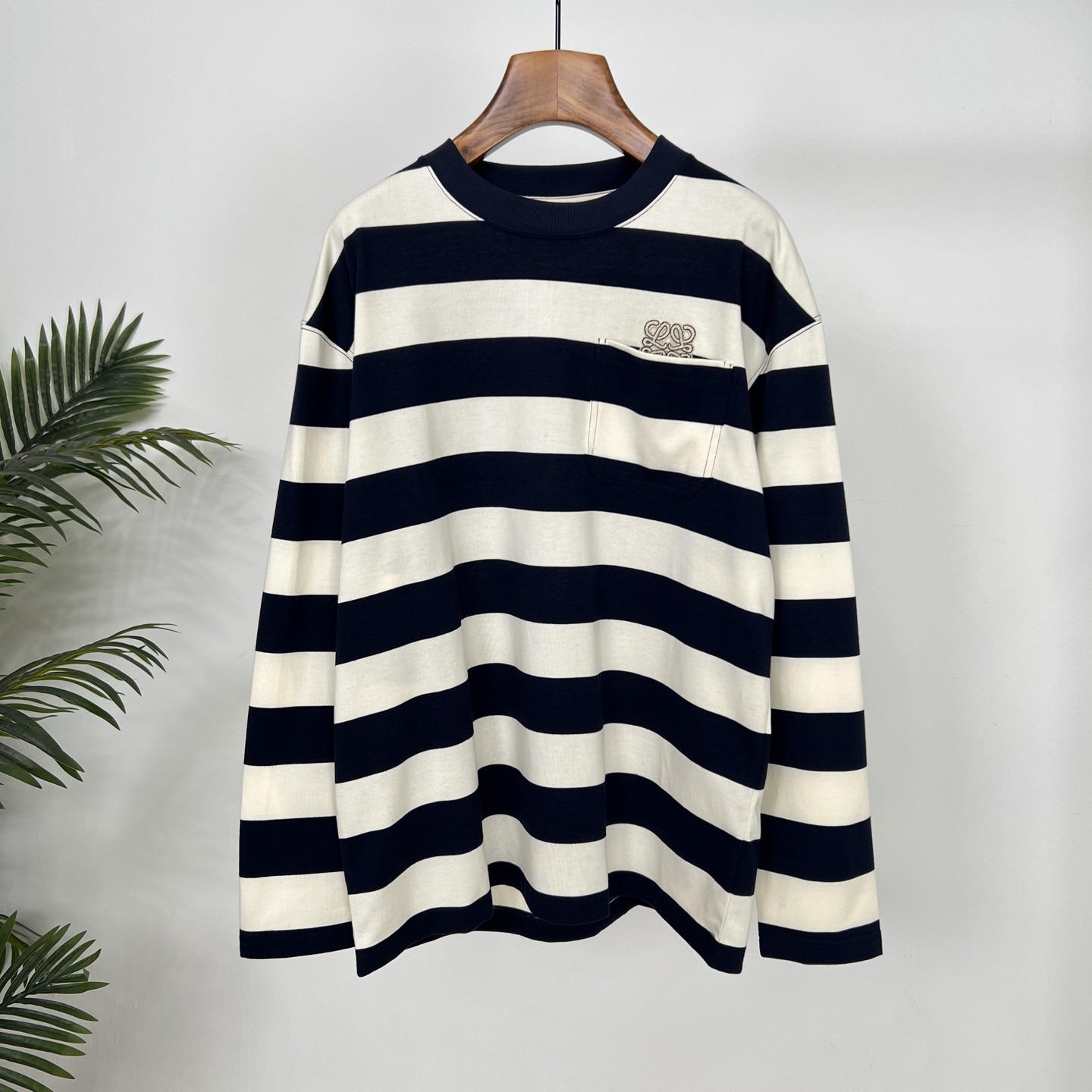 로*베 25년 신상 순면 루즈핏 스트라이프 긴팔