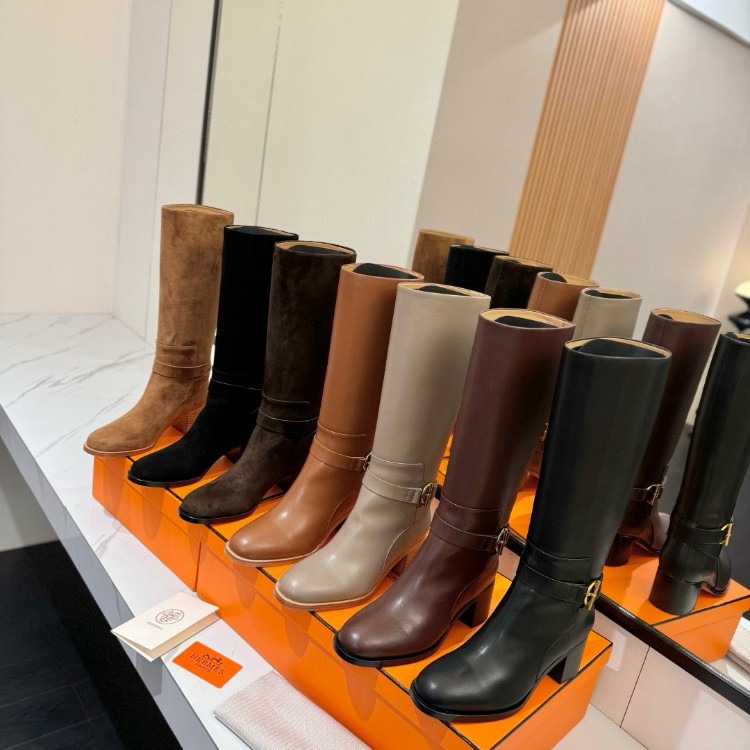 에르메스 가죽 롱 부츠