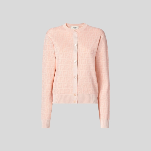 펜디 핑크 FF 울 가디건