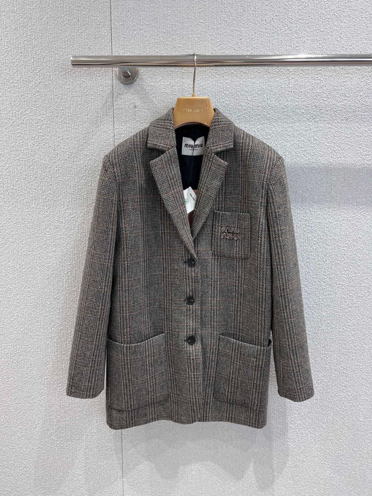 미*미* 25FW 신상 숄카라 체크 정장 코트