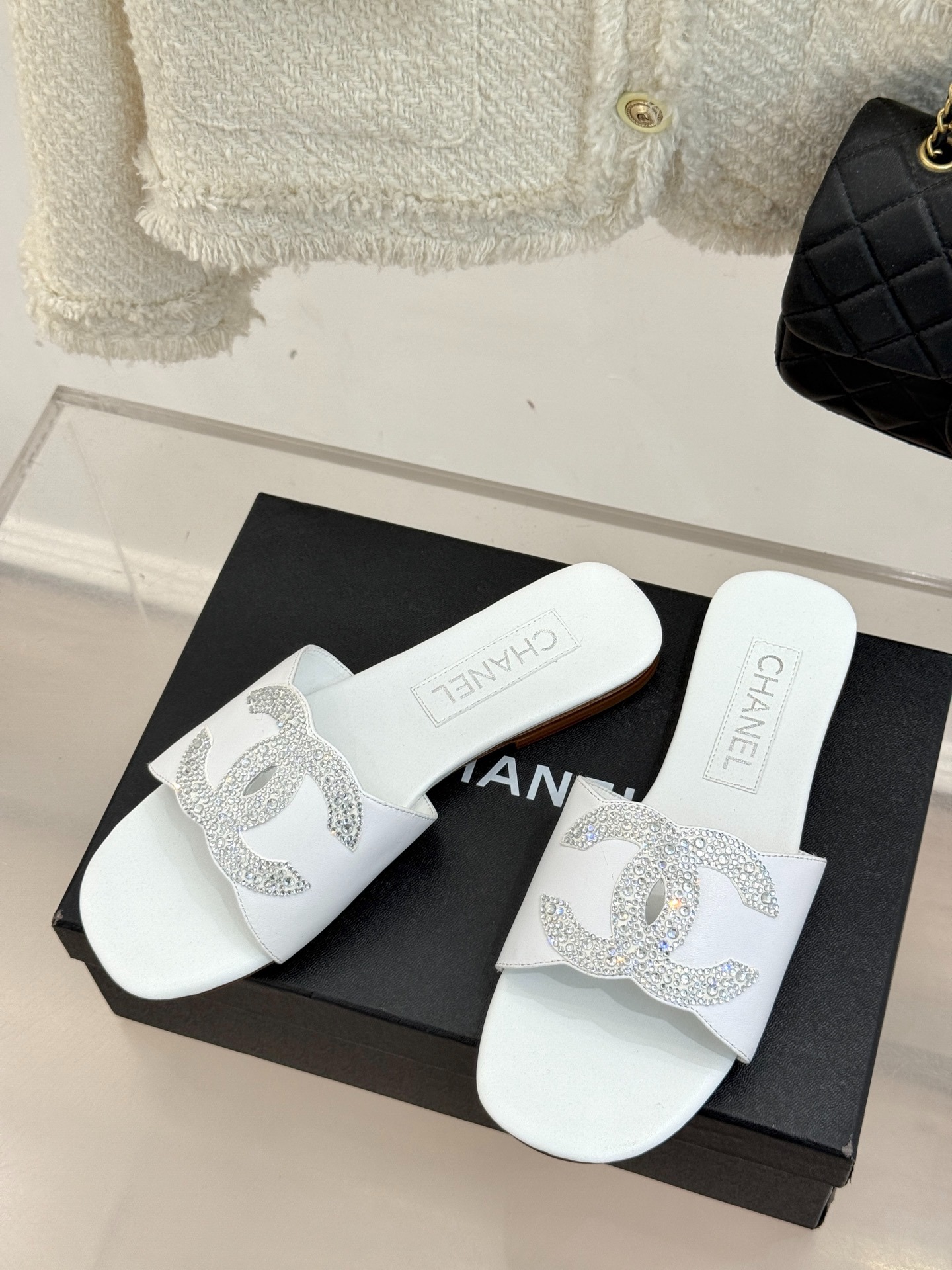 샤* 25p 봄여름 신상 큐빅 더블 C 슬리퍼