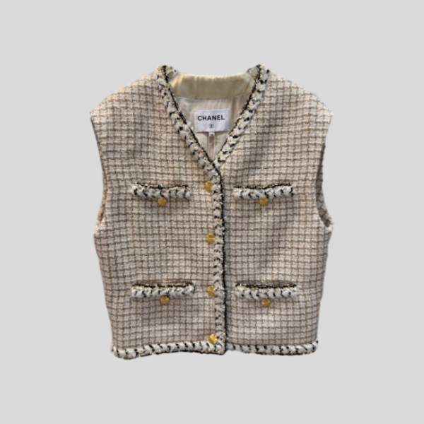 샤넬 트위드 베스트