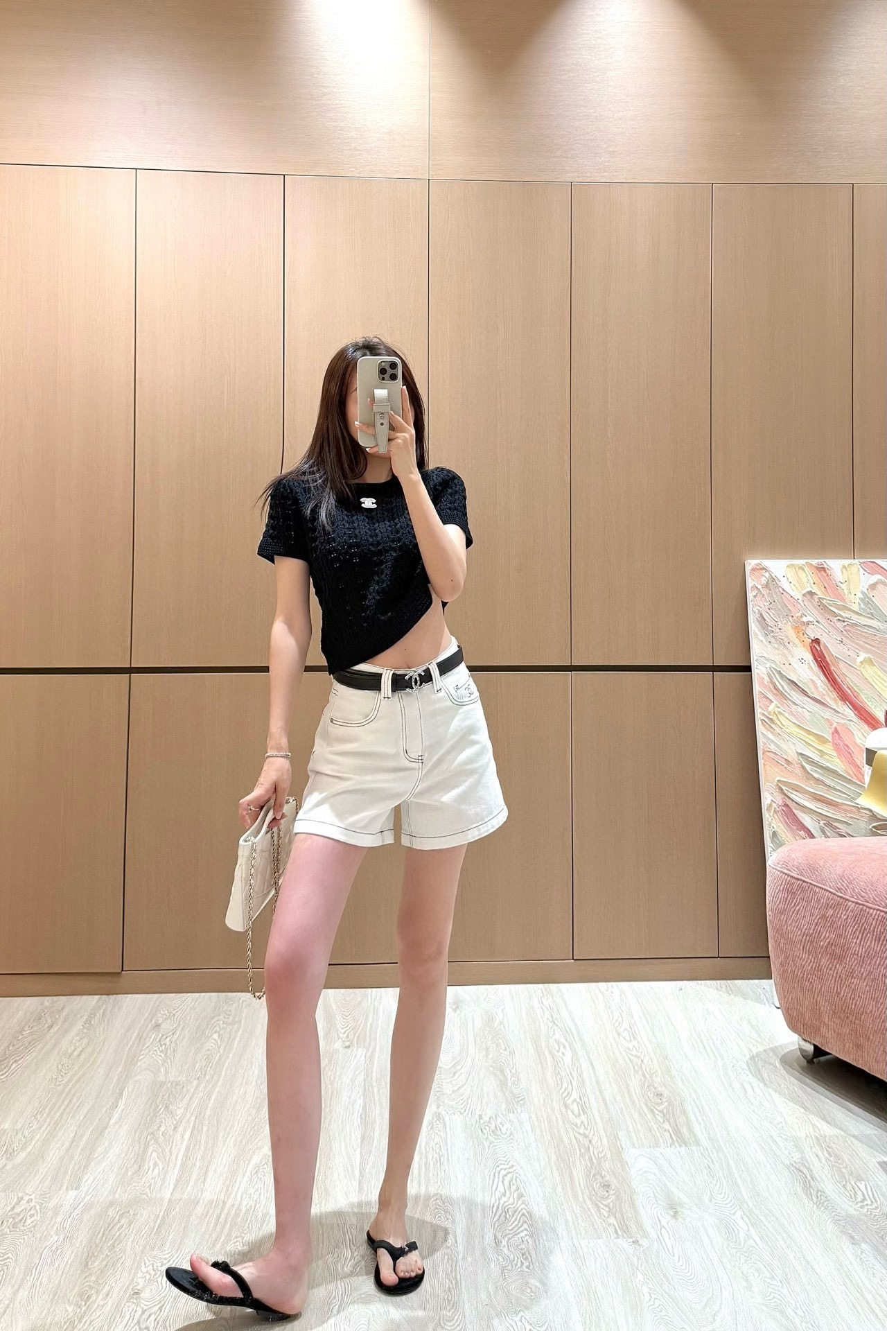 샤* 25 헤비데님 핫픽스 반바지