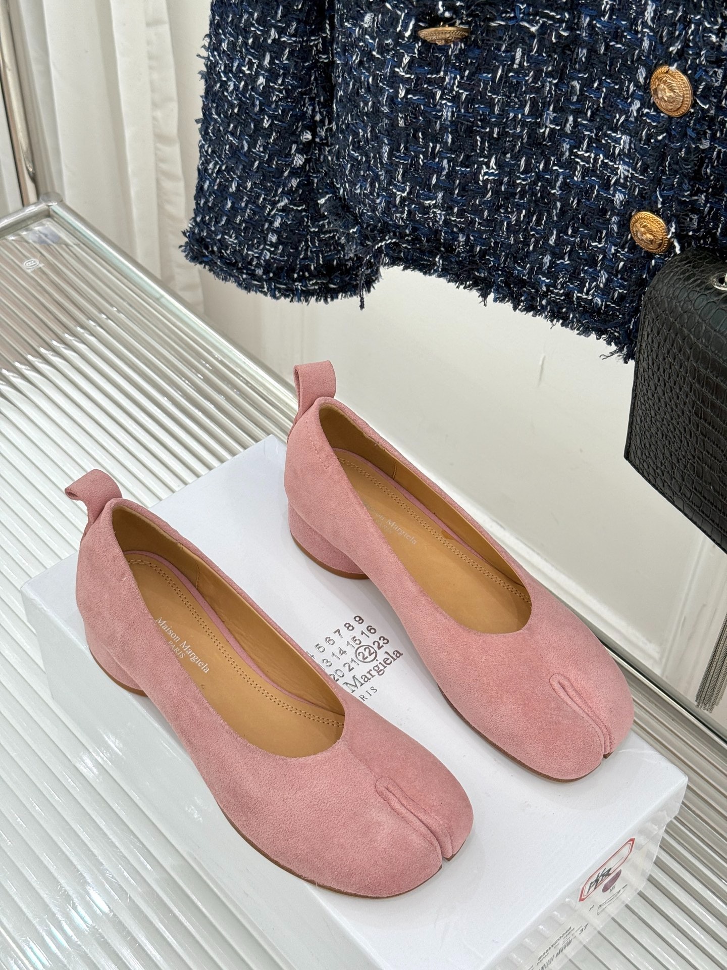 메*마르지엘라 빈티지 통굽 발레슈즈