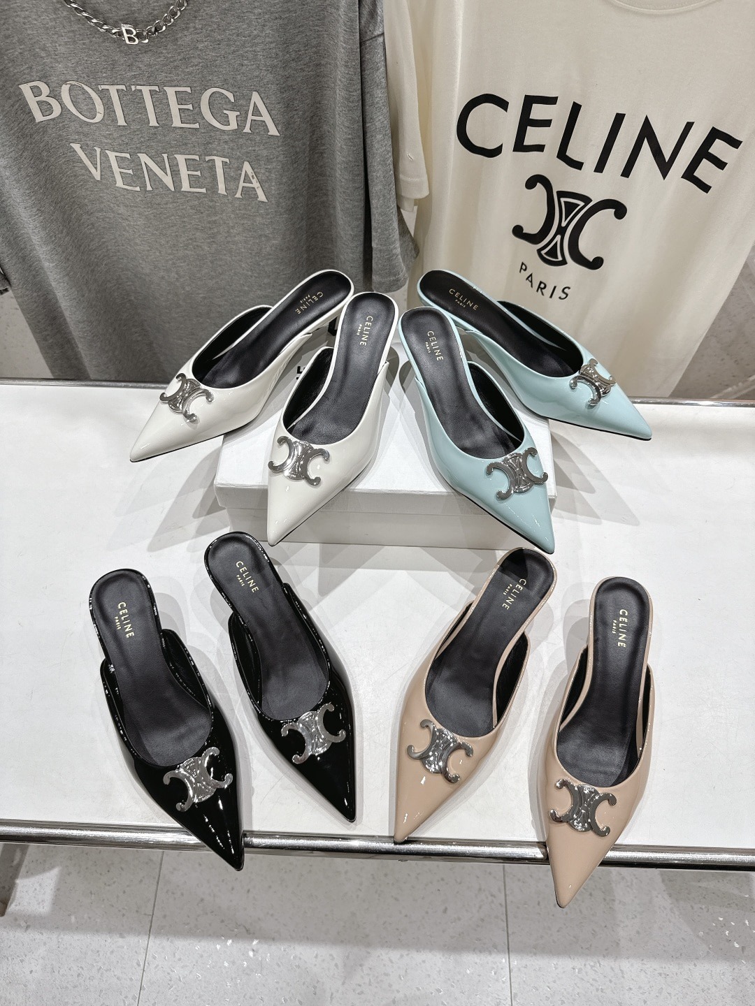 셀*느 25ss 스틸레토 힐 슬리퍼