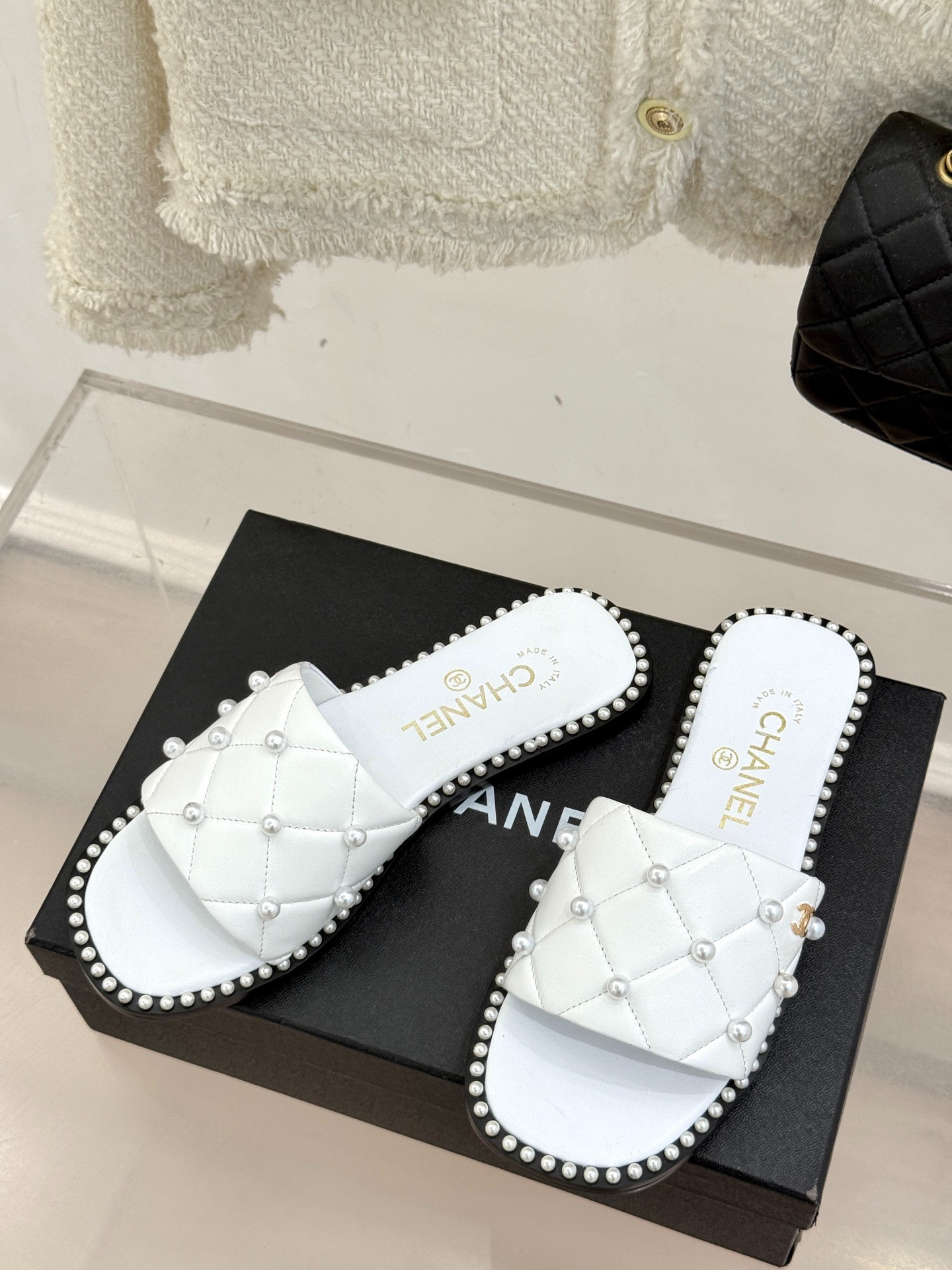 샤* 25P 봄여름 신상 진주 플랫 슬리퍼