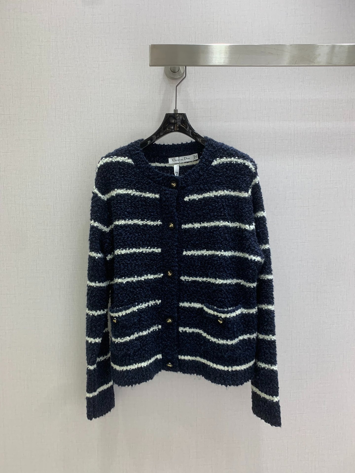 디* 25 신상 라운드 니트 스트라이프 카디건