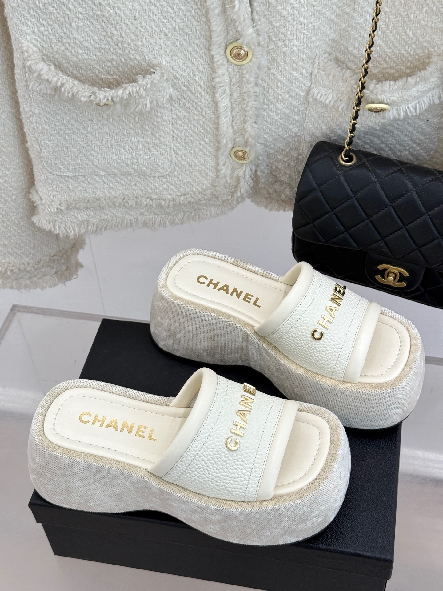 샤* 25C 신상품 레터링 통굽 슬리퍼