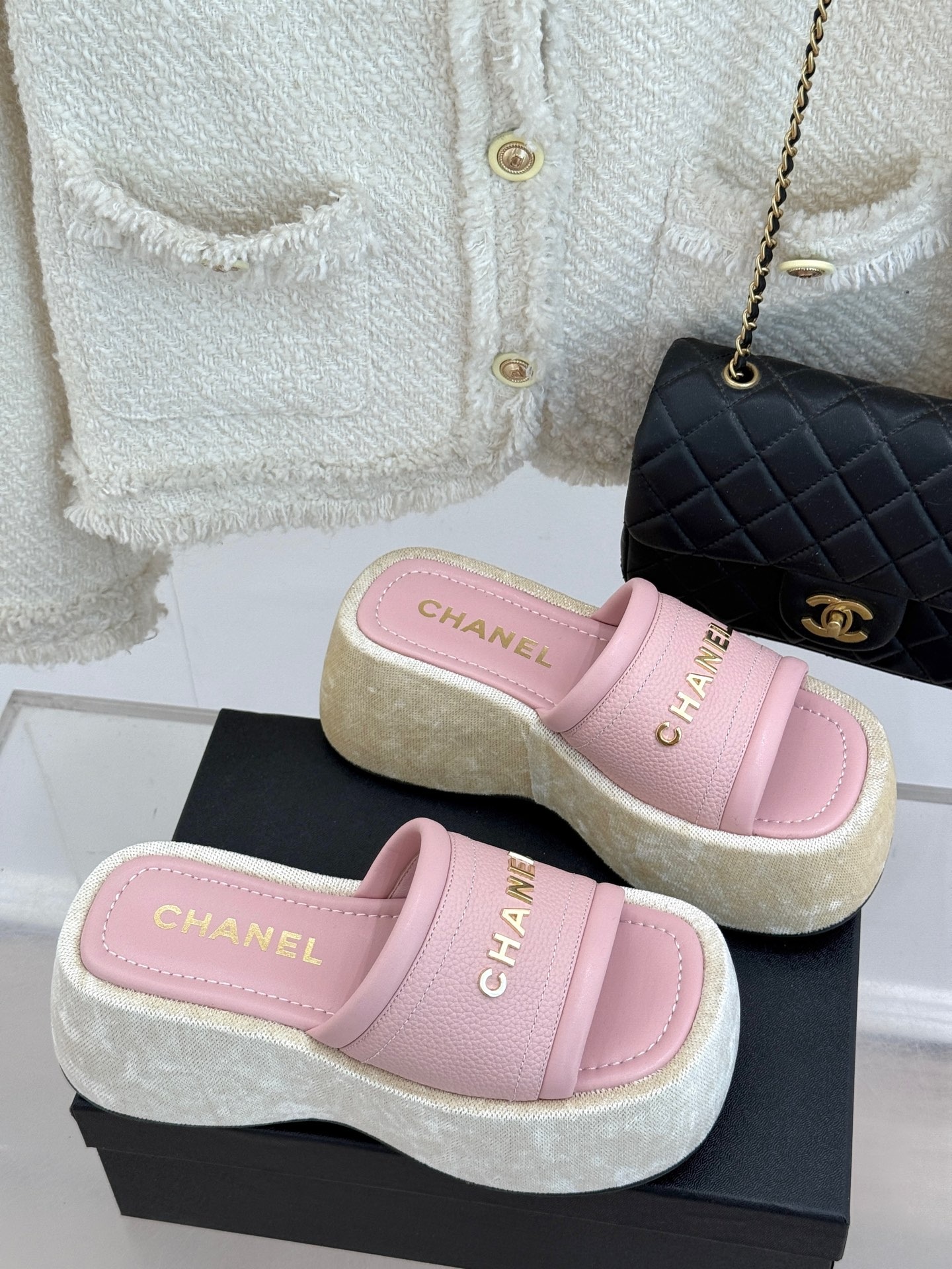 샤* 25C 신상품 레터링 통굽 슬리퍼