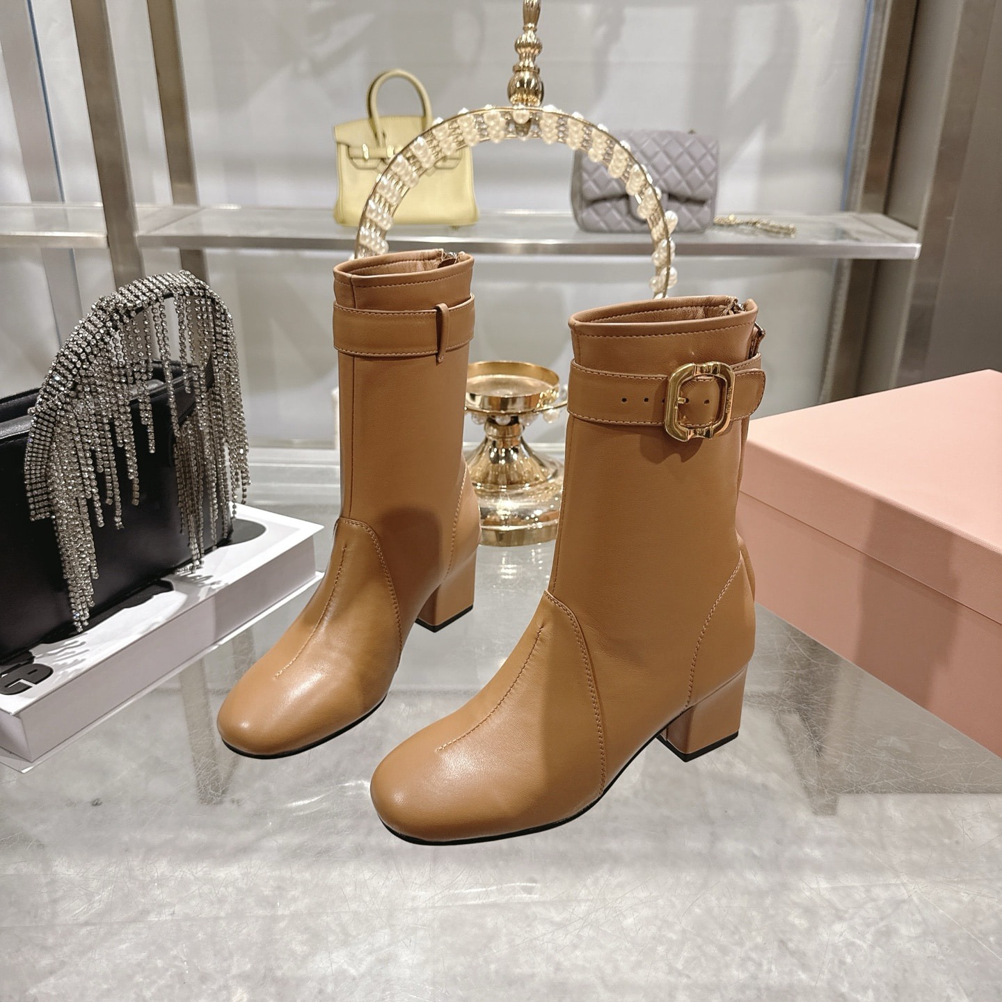 미*미* 25ss 스판 앵클부츠