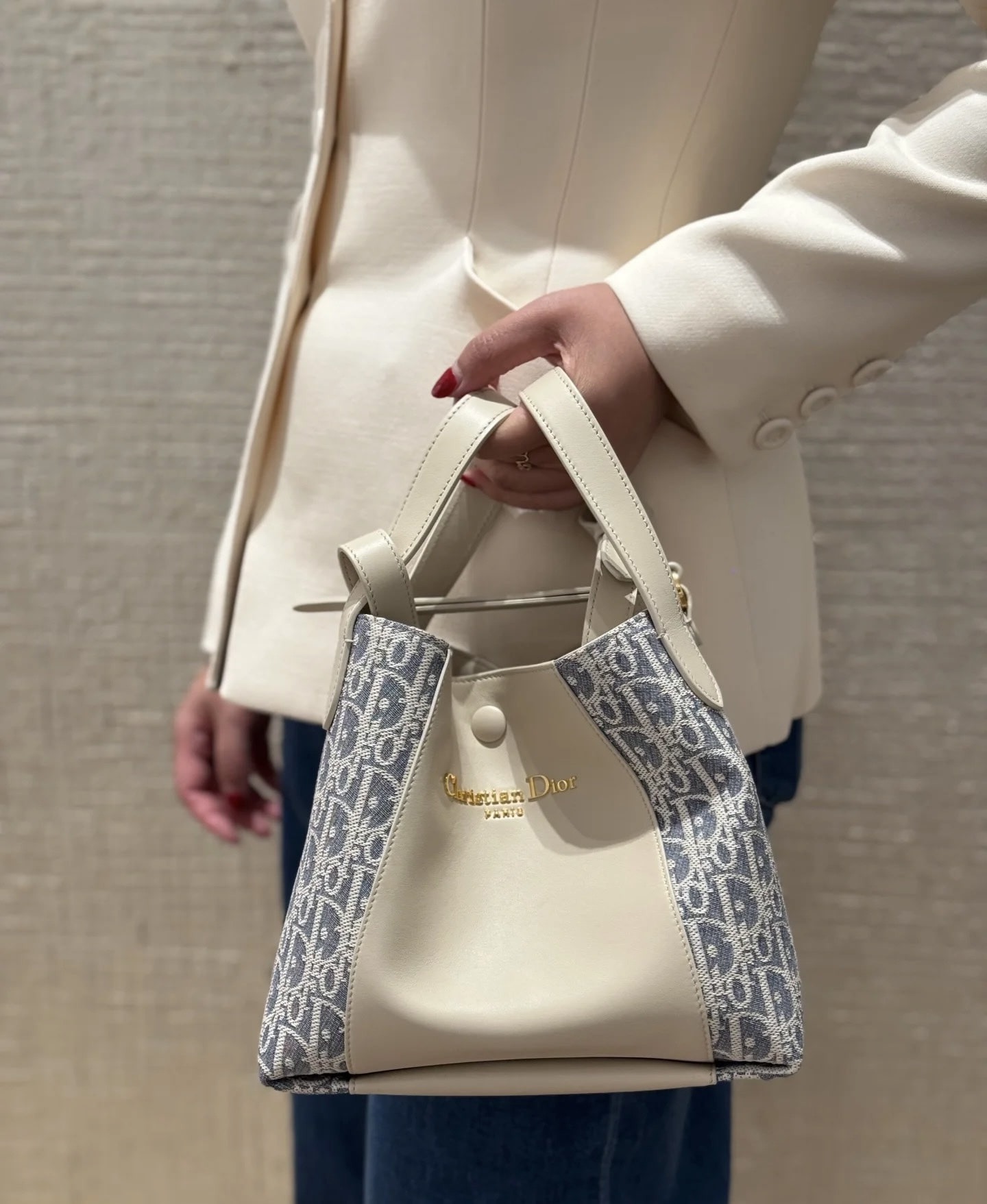 디올 블루 오블리크 스몰 백