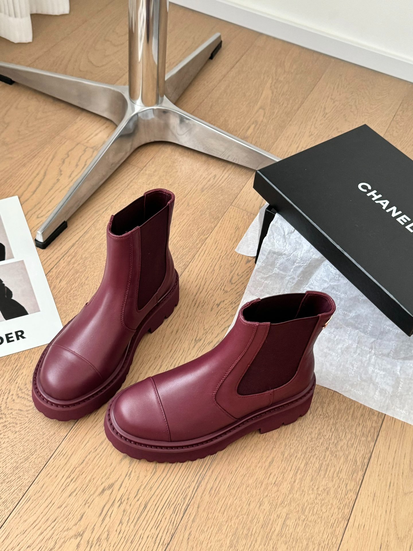 샤* 25B 신상 통굽 밴딩 앵클부츠