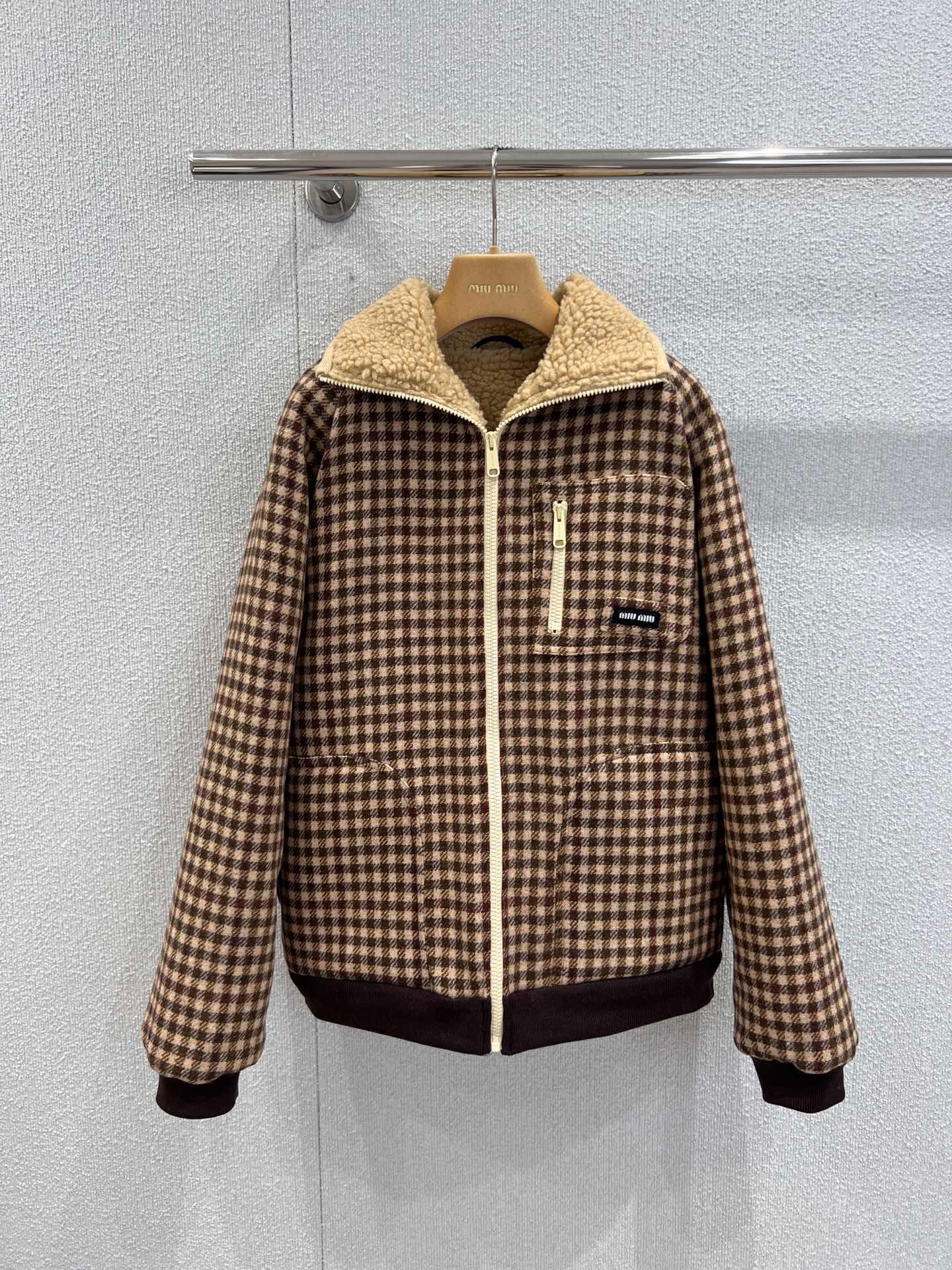 미*미* 25FW 신상 하운드투스 체크 패딩 점퍼