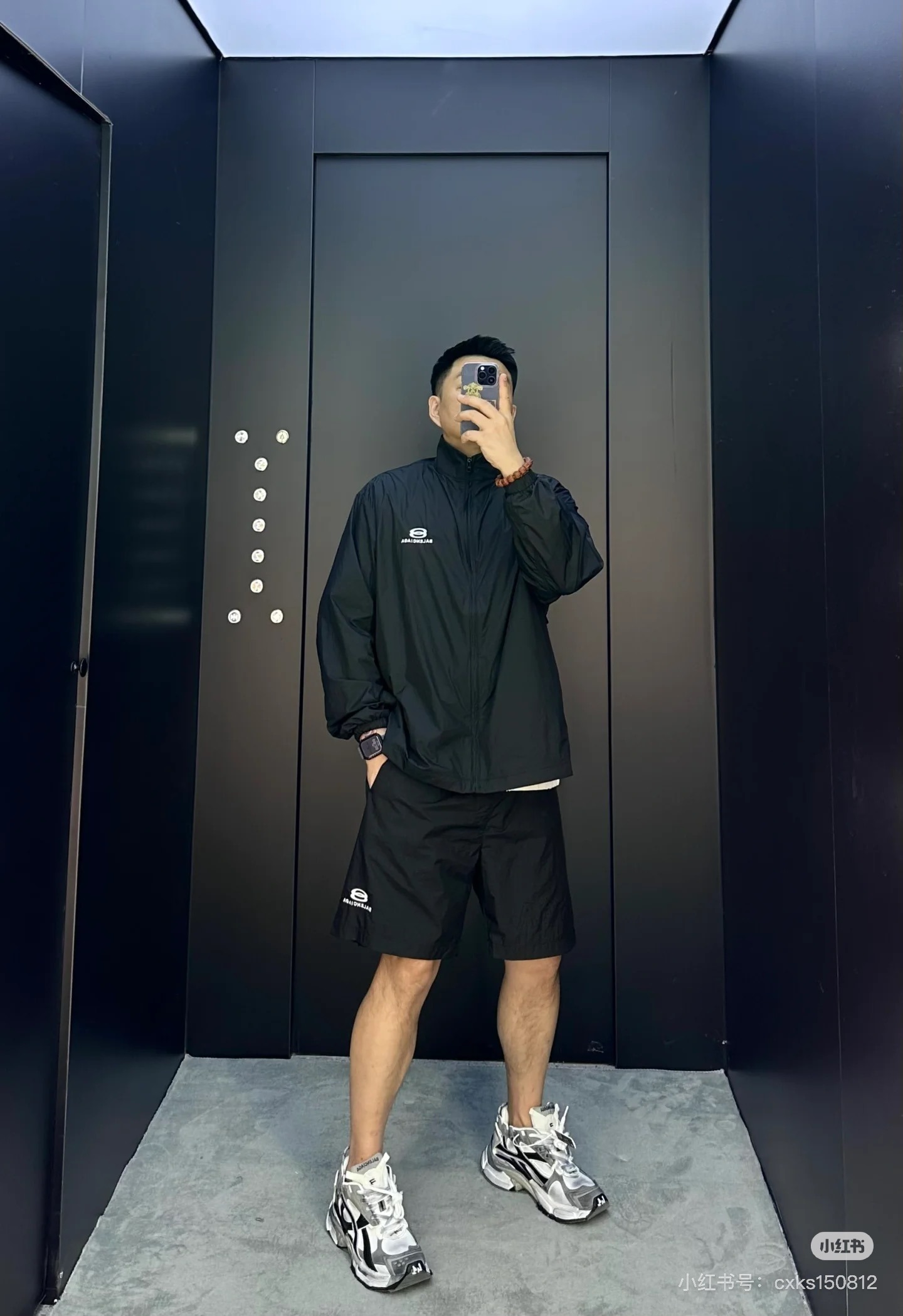 발*시아가 클래식 로고자수 비치 반바지