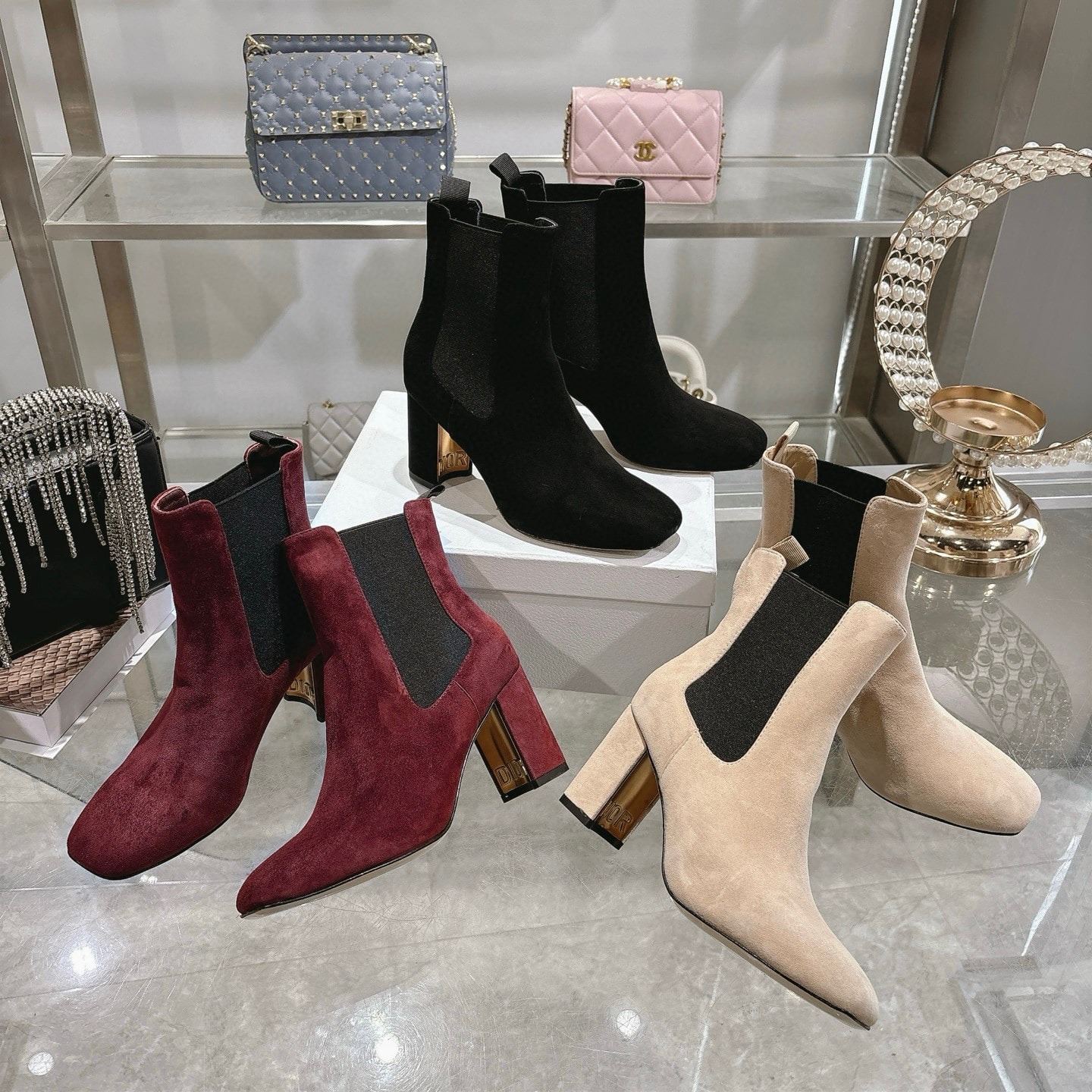 디* 25Ss 신상 밴딩 통굽 앵클 부츠