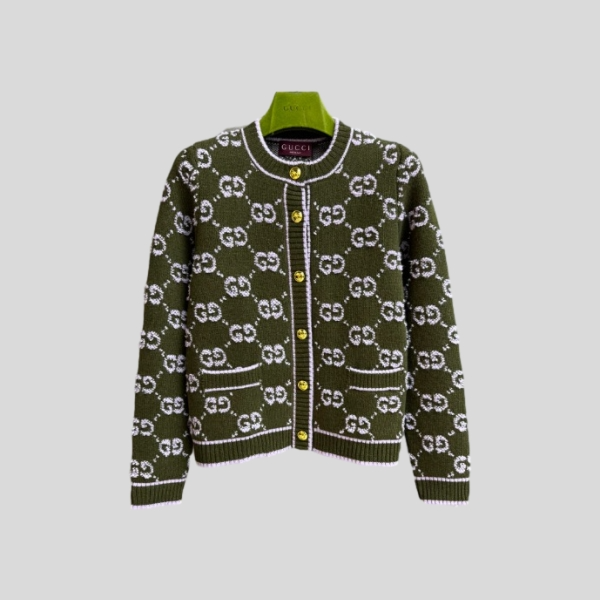 구찌 벨벳 자카드 가디건