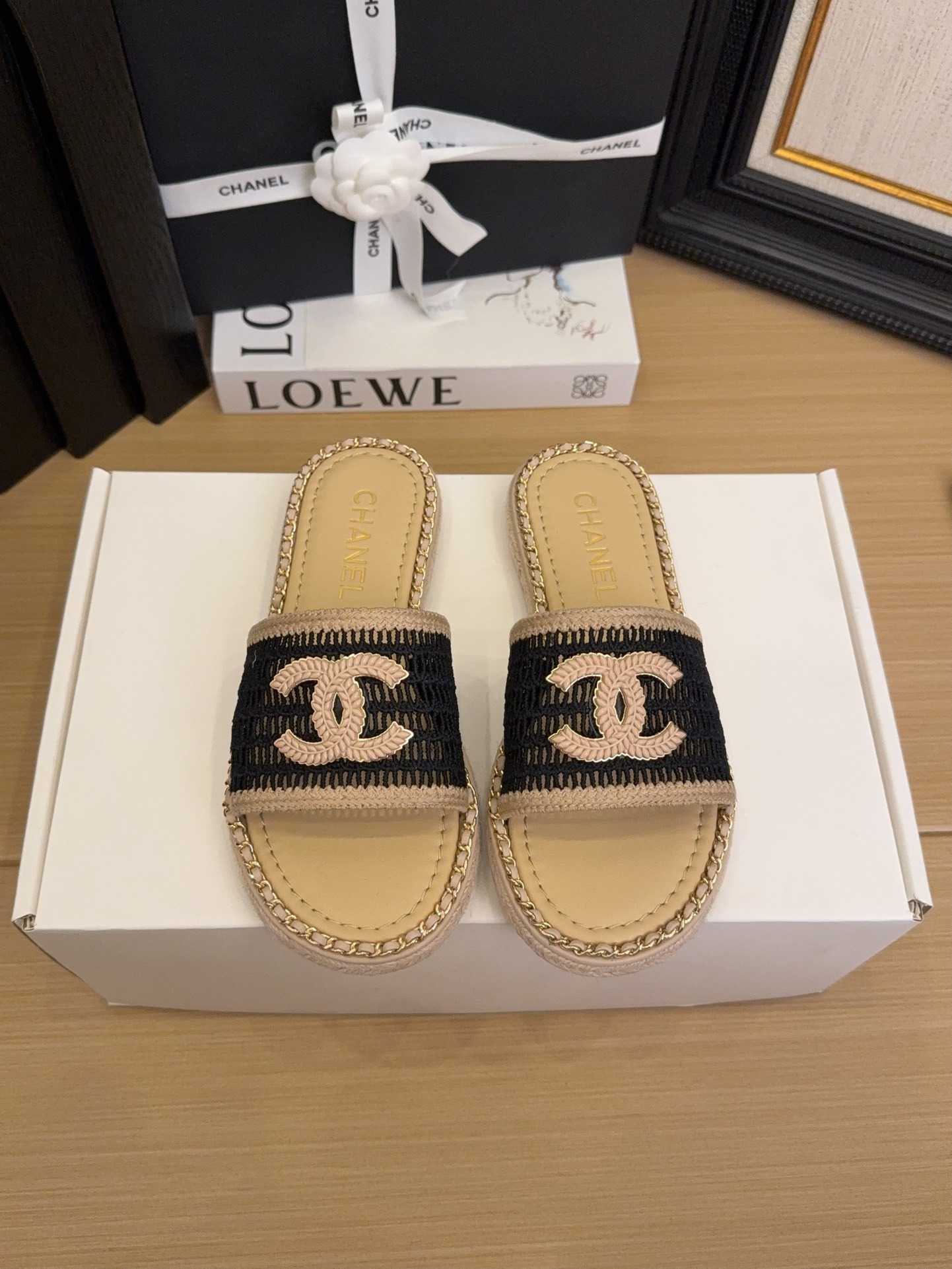 샤* 25 신상 고퀄리티 플랫 체인 슬리퍼