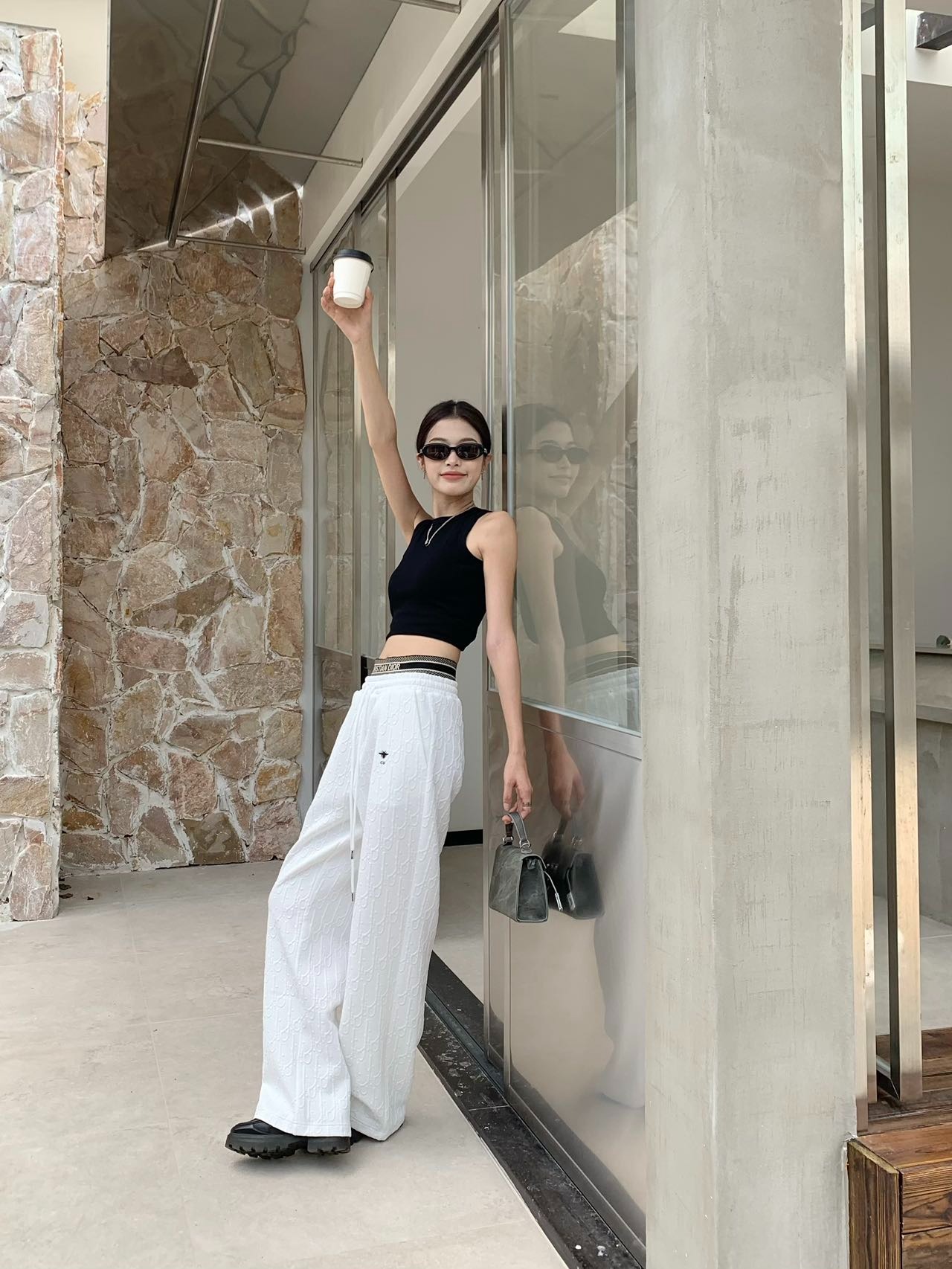 디* 25 신상 로고 밴딩 캐주얼 바지