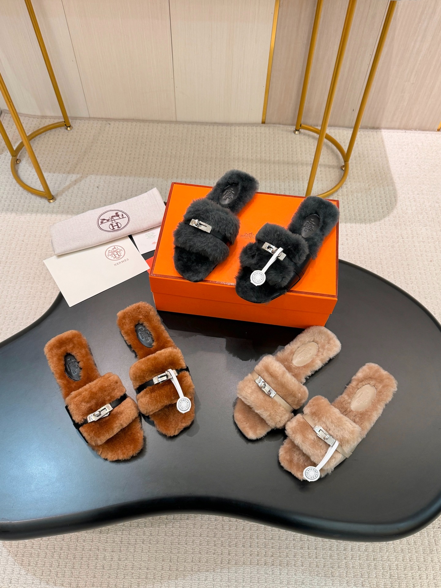 에*메스 25 가을 겨울 신상 켈리 털 슬리퍼