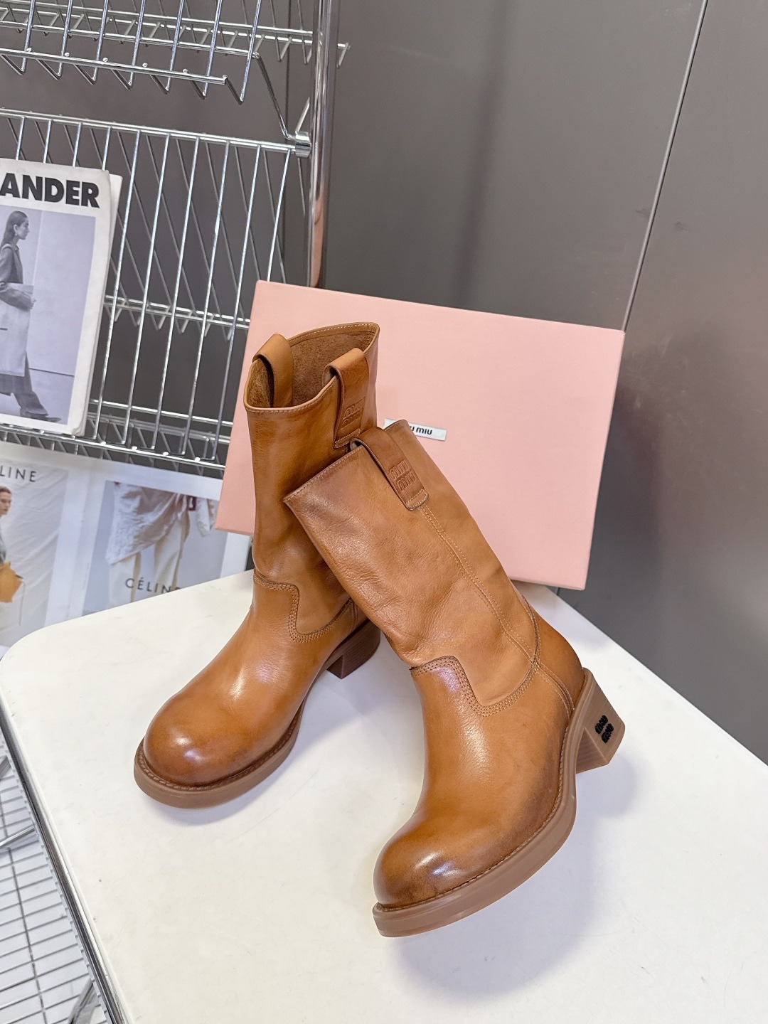 미*미* 신상 빈티지 가죽 부츠