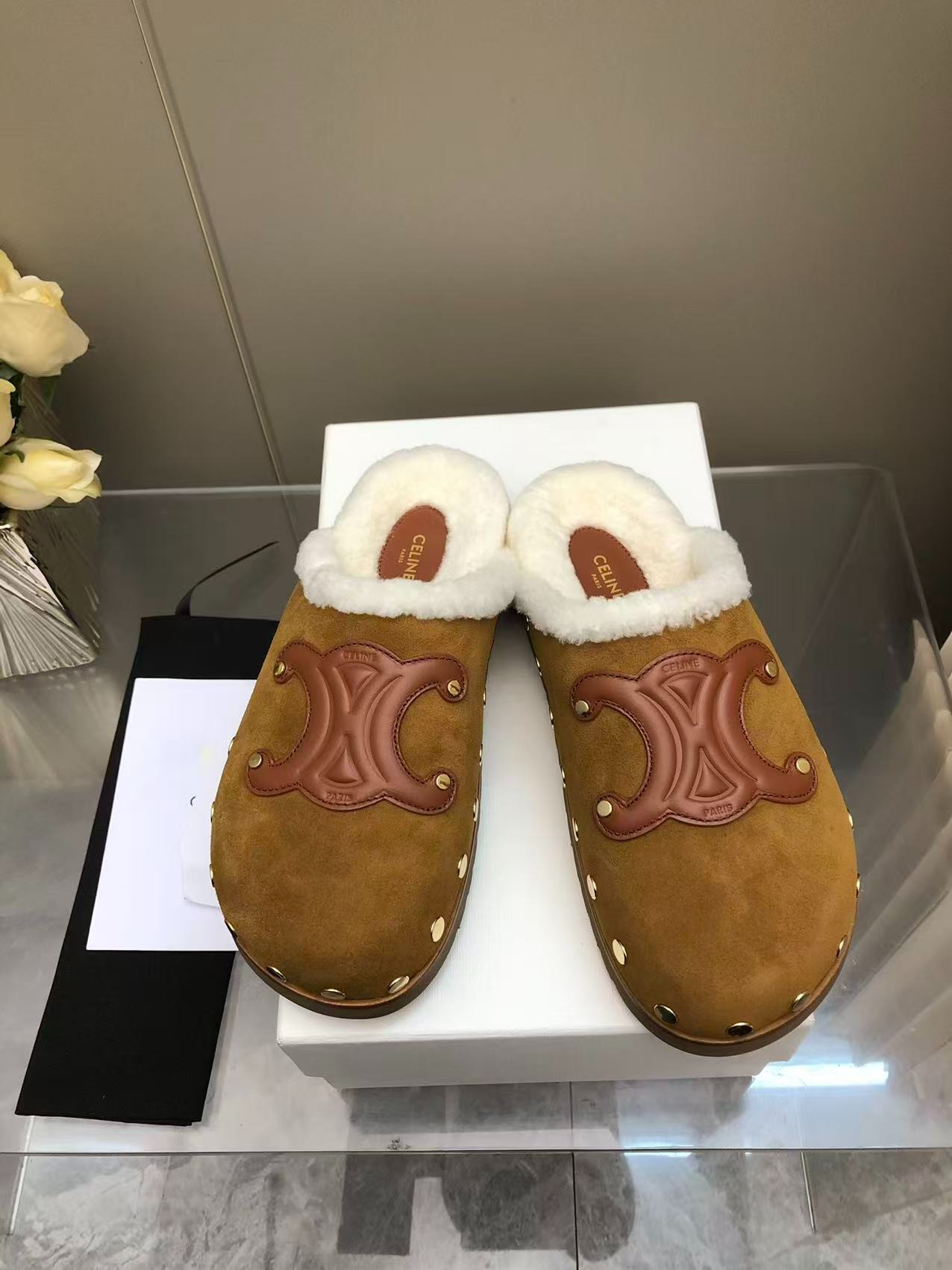 셀*느 양털 세미 슬리퍼