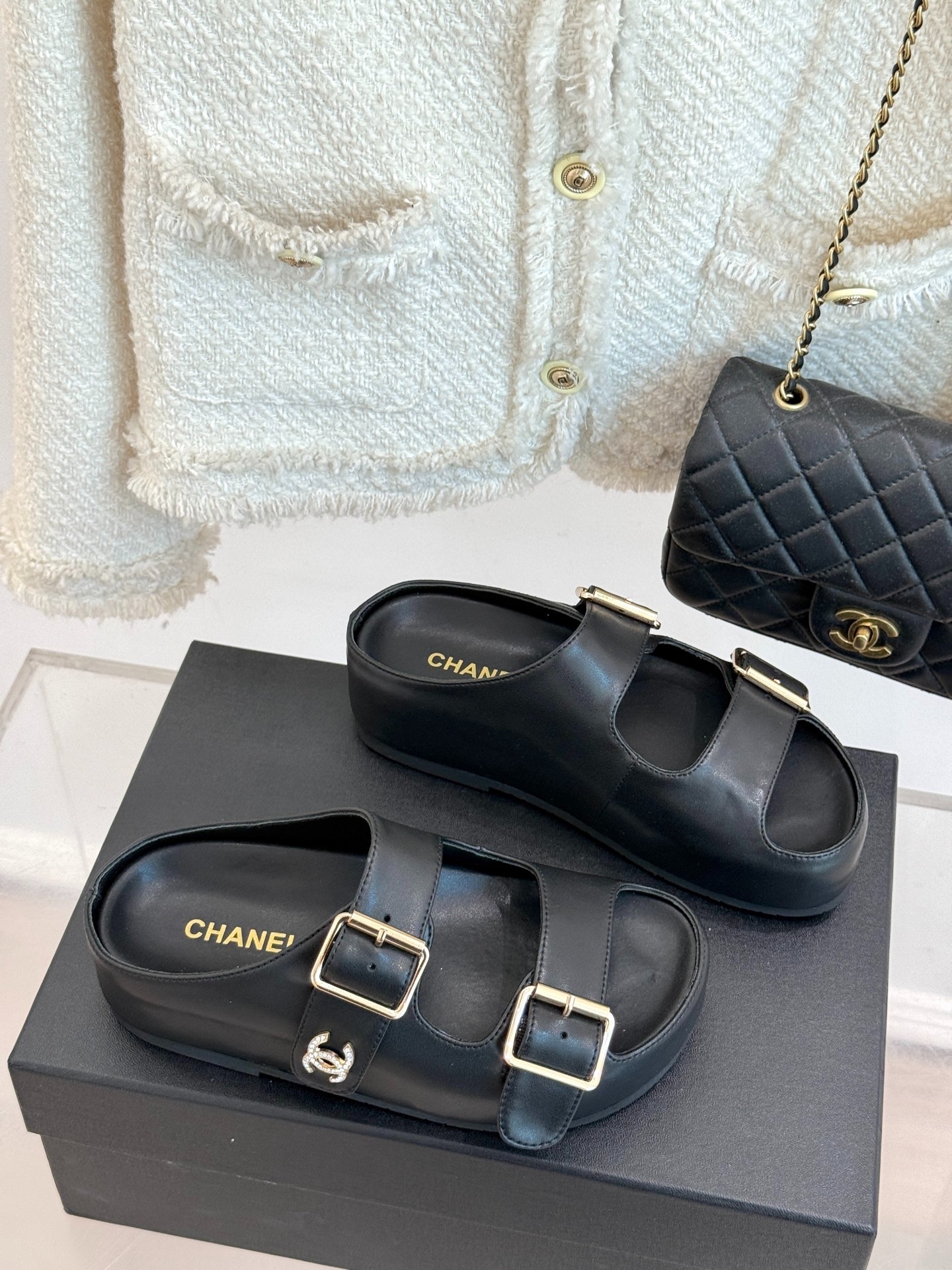 샤* 25C 봄여름 신상 퀼팅 플랫폼 슬리퍼