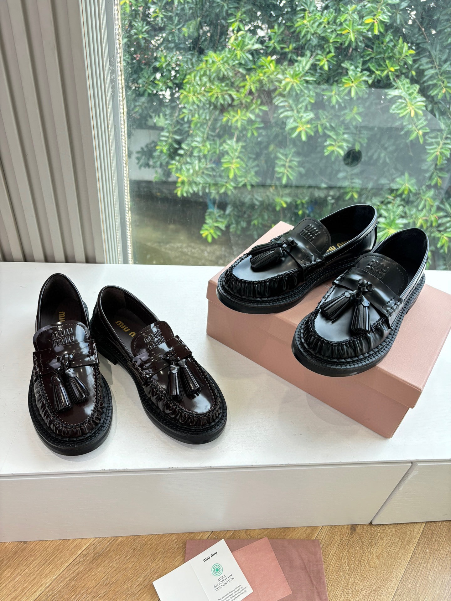 미*미* 25ss 신상 태슬로퍼 빈티지 통굽 단화