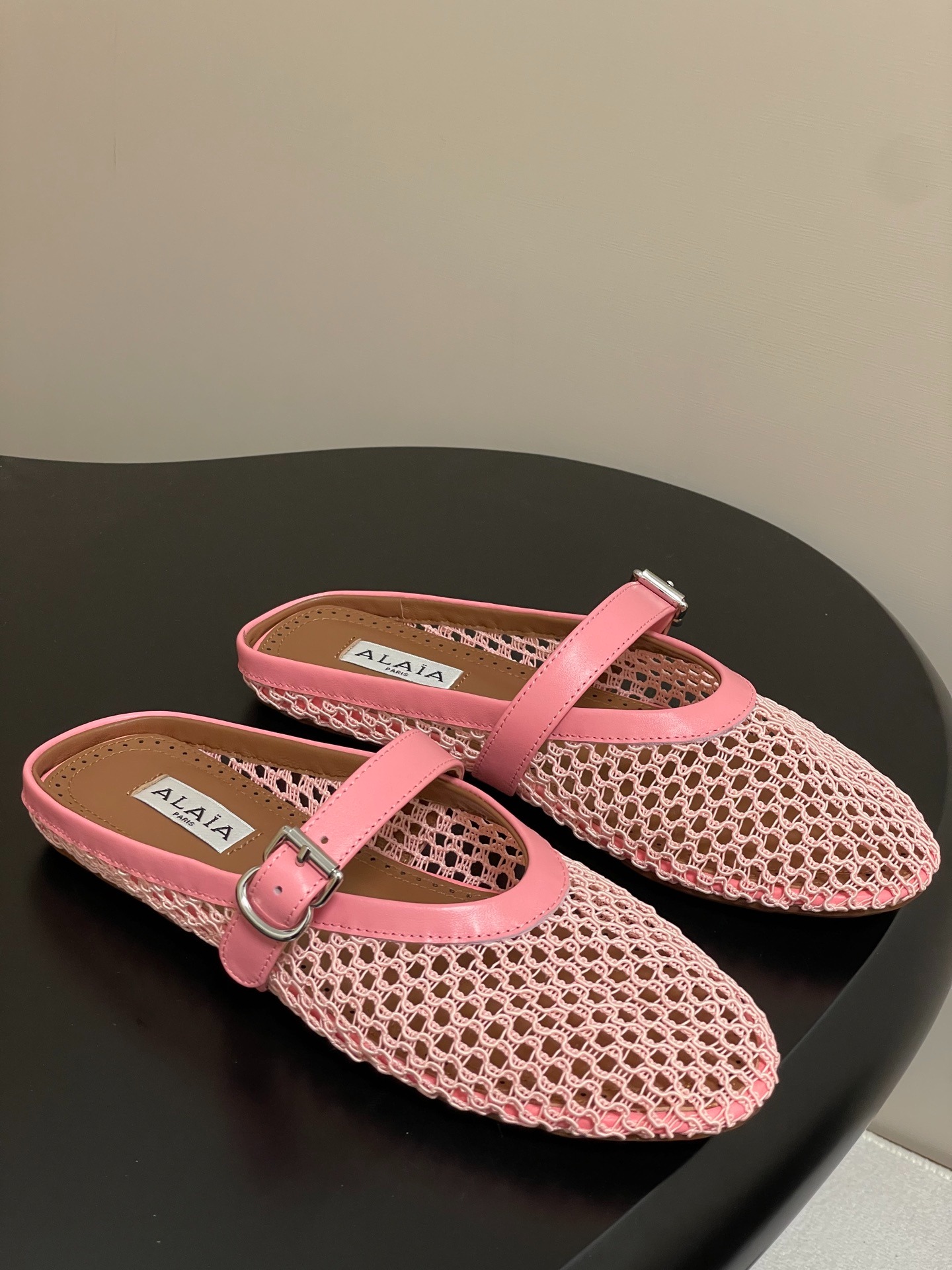 알*이아 프렌치 메쉬 플랫 슬리퍼