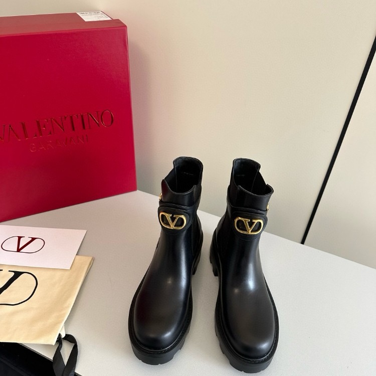 발렌티노 가라바니 가죽 앵클 부츠