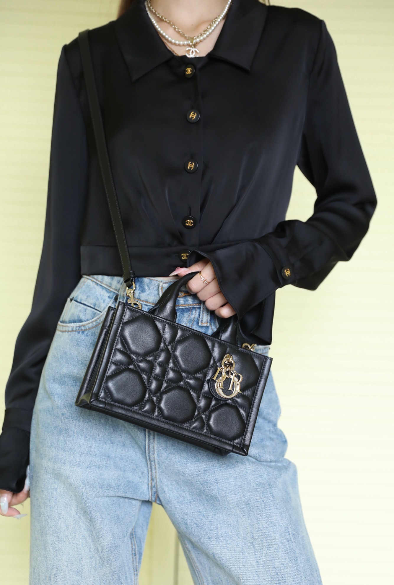 디올 미니 스트랩 북 토트