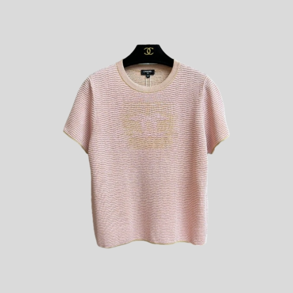 샤넬 스트라이프 니트 반팔