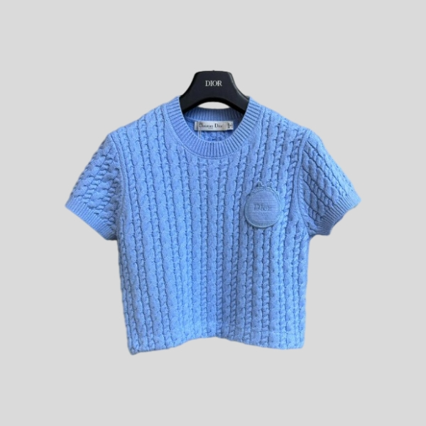 디올 케이블 니트 반팔