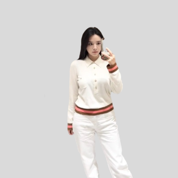 샤넬 니트 폴로 셔츠