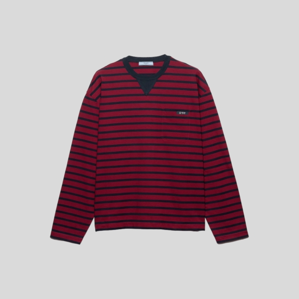 프라다 롱 슬리브 스트라이프 저지 티셔츠