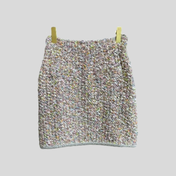 샤넬 라인스톤 우븐 미디 스커트