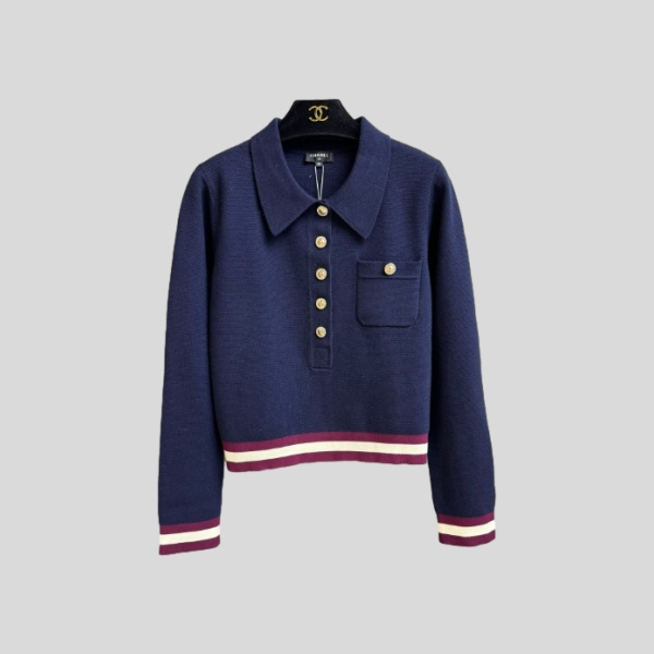 샤넬 니트 폴로 셔츠