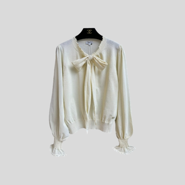 샤넬 보타이 니트 셔츠