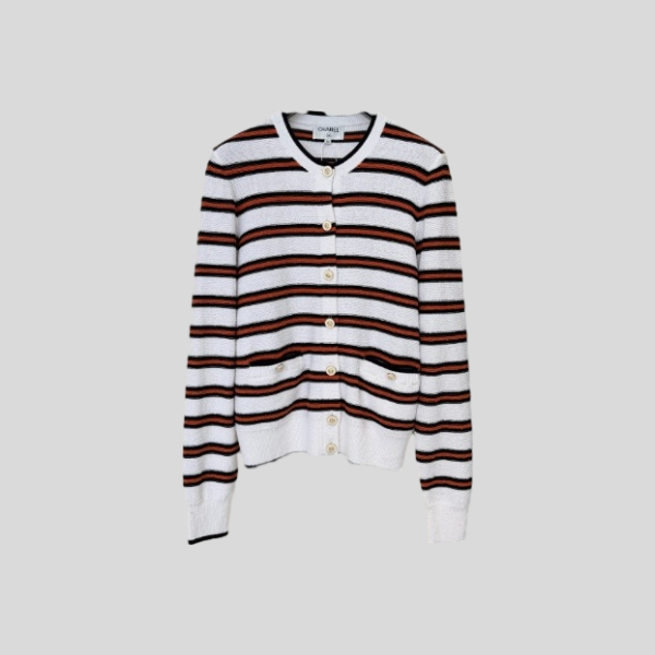 샤넬 스트라이프 니트 가디건