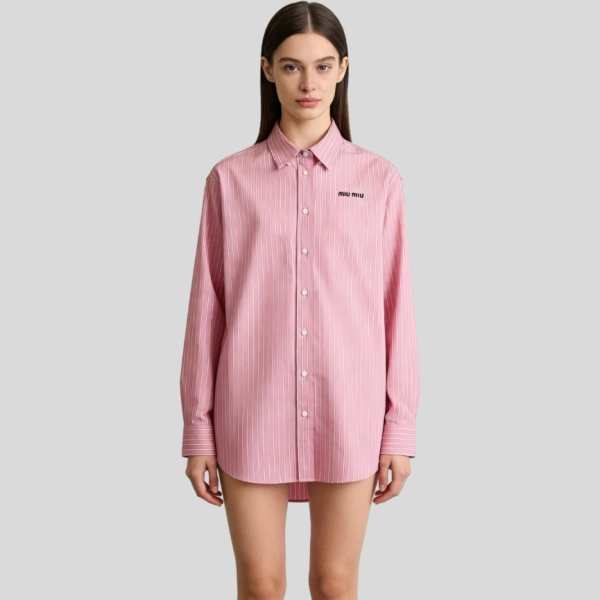 미우미우 스트라이프 롱셔츠