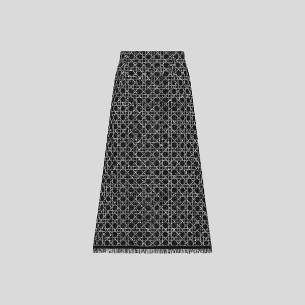 디올 매크로까나쥬 플레어 미디 스커트