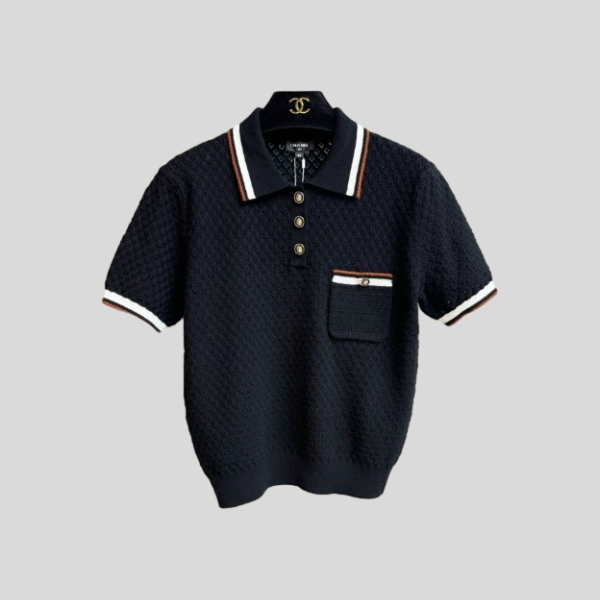 샤넬 니트 반팔 셔츠