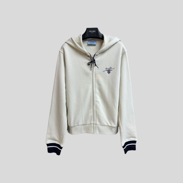 프라다 프레피 지퍼 스웨트 셔츠