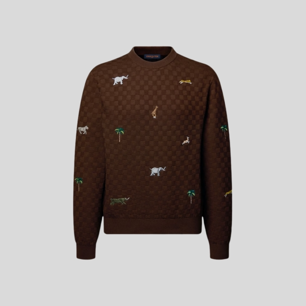 루이비통 다즐링 리미티드 엠브로이더드 롱 슬리브드 크루넥